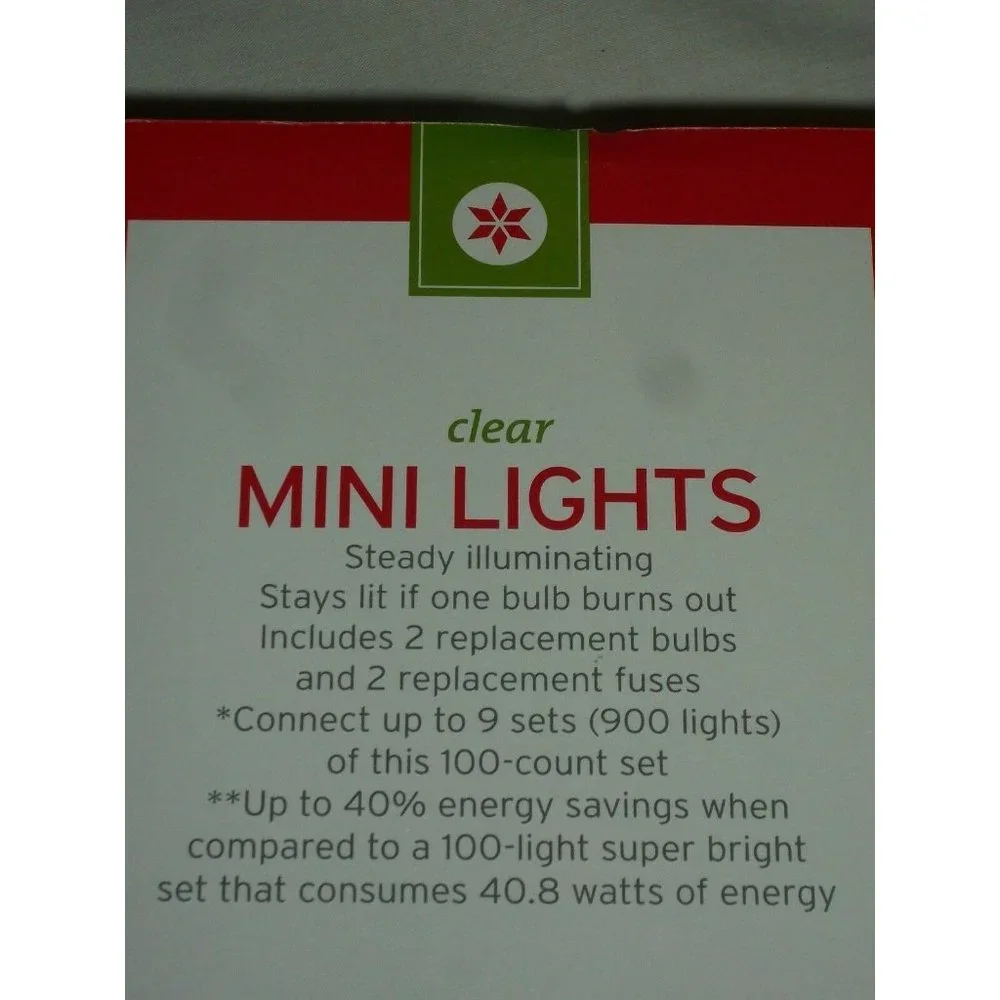 100 Clear Mini Christmas Lights Green Wire Wedding Indoor Outdoor Party Steady